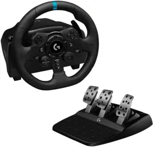 Logitech G923 Trueforce Volante y Pedales de Carreras para PS4, PS5 y PC - 900º Giro, Force Feedback, Freno Progresivo
