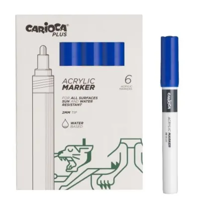 Carioca Pack de 6 Marcadores Acrílicos Punta 2mm Color Azul