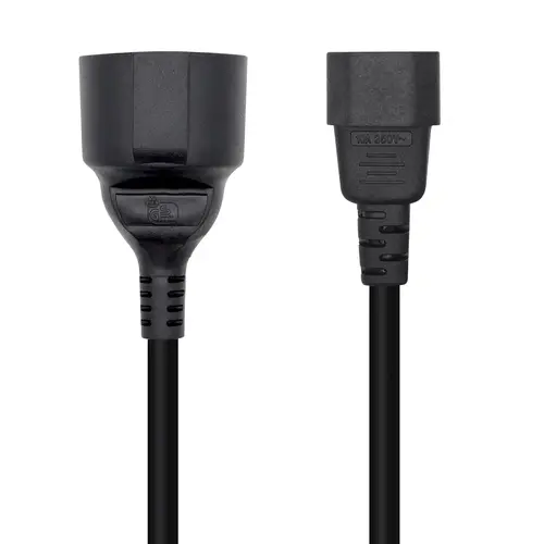 Aisens Cable Alimentación 16A Adaptador C14/M a CEE7/H 25cm Negro