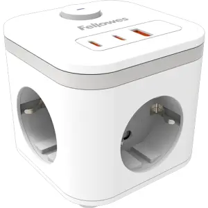 Fellowes Cubo Multienchufes Sobremesa 3 Tomas 230V + 2x USB-C 20W + 1x USB-A 18W