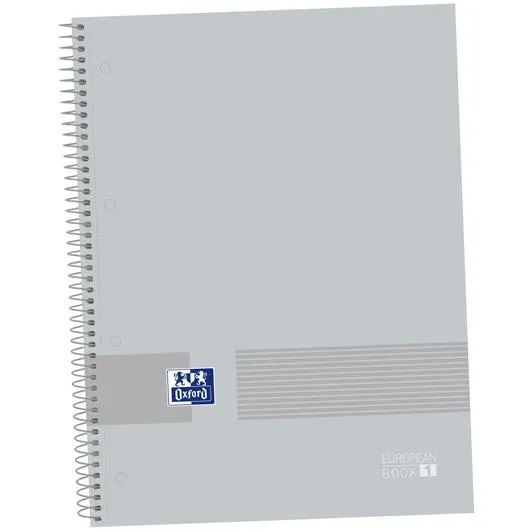 Oxford Cuaderno &You Europeanbook 1 Write&Erase 80H A4+ 5X5Mm Microperforado T/Extradura Pack 5 Ud Pure Grey