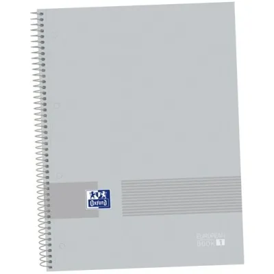 Oxford Cuaderno Write & Erase A4+ 80H 5x5mm Microperforado T/Extradura Pack 5 Ud Pure Grey