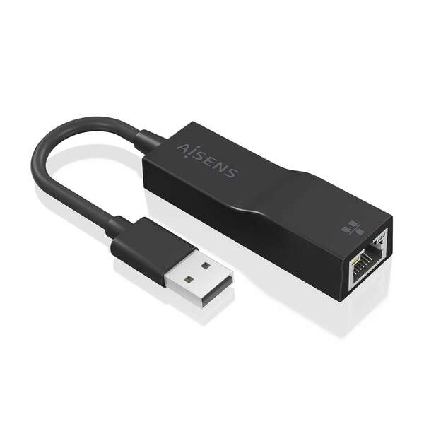 Aisens Conversor Usb 3.0 A Ethernet Gigabit 10/100/1000 Mbps - 15Cm - Color Negro