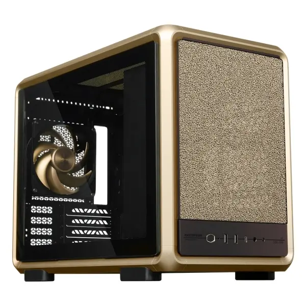 Cooler Master MasterFrame 400 Mesh Gold Limited Edition MicroATX Caja con Ventana Lateral, 2x USB-A 3.2, 1x USB-C 3.2, 1x Audio y Micro