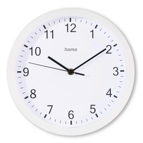 Hama Reloj de Pared Analógico Silencioso 25x4cm Color Blanco Funciona con 1 Pila AA