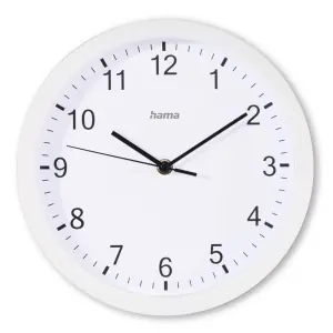 Hama Reloj de Pared Analógico Silencioso 25x4cm Color Blanco Funciona con 1 Pila AA