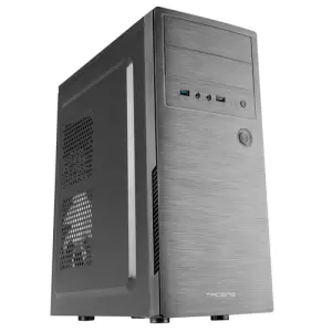 Tacens Initiox Caja ATX Negra Con Acabado Aluminio Pulido, 2xBahía 5.25", 2xUSB 3.0, 1xUSB 2.0