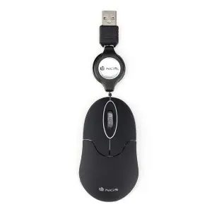 NGS Mouse Negro Para Portátil Con Cable Retráctil