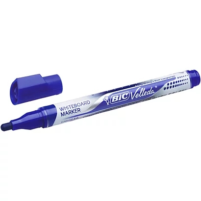 Bic Velleda Liquid Ink Marcador Para Pizarra - Punta Media - Trazo 2.3Mm - Tinta Liquida Con Base De Alcohol - Color Azul