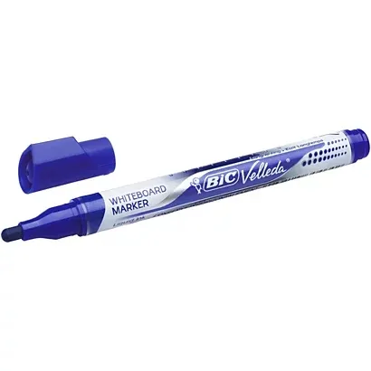 Bic Velleda Liquid Ink Marcador Para Pizarra - Punta Media - Trazo 2.3Mm - Tinta Liquida Con Base De Alcohol - Color Azul