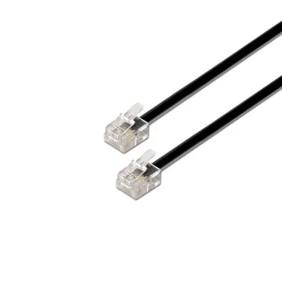 Aisens Cable de Teléfono 6P4C M-M 2.0m Negro