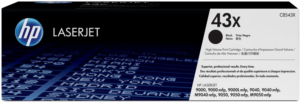 Hp Cartucho Original De Tóner Negro De Alto Rendimiento 43X Laserjet