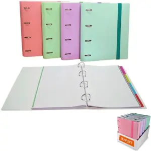 Senfort Carpeta Anillas 4x30mm Ringbook A4 120H con Recambio y 4 Separadores Surtidos