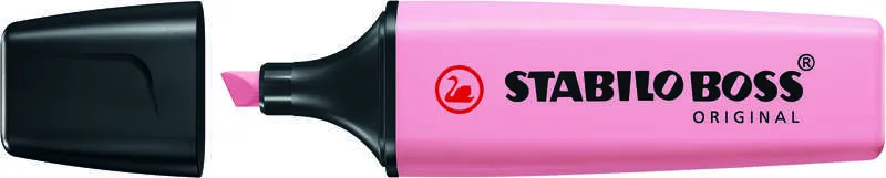 Stabilo Boss 70 Pastel Rotulador Marcador Fluorescente - Trazo Entre 2 Y 5Mm - Recargable - Tinta Con Base De Agua - Color Rubor Rosa