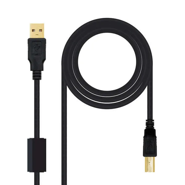 Nanocable Cable De Impresora Con Ferrita Usb-B 2.0 Macho A Usb-A Macho 5M
