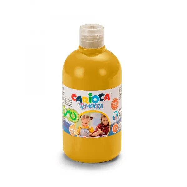 Carioca Botella de Témpera 500ml Color Oro - Superlavables y Alta Opacidad