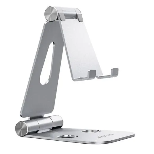 Aisens Soporte De Sobremesa Tamaño Xl Ajustable 2 Pivotes Para Movil/Tablet Plata
