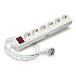 Elbat Regleta Alimentacion - 6 Tomas Schuko - Interruptor On/Off - Cable de 1.50m