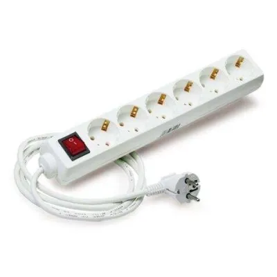 Elbat Regleta de Alimentación 6 Tomas Schuko con Interruptor On/Off y Cable de 1.50m