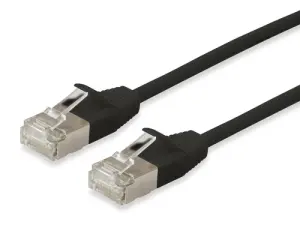 LATIGUILLO APANTALLADO CAT.6A F/FTP SLIM LSOH 1M NEGRO EQUIP
