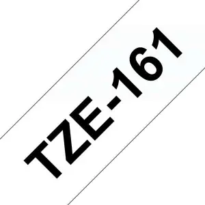 Brother TZe161 Cinta Laminada de Etiquetas 36mm x 8m - Negro sobre Transparente