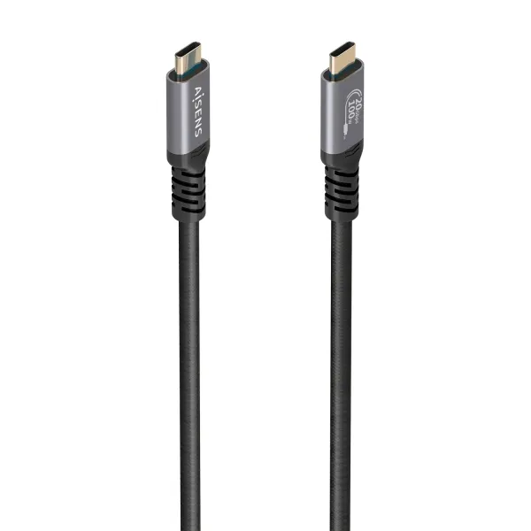Aisens Cable Usb-C Macho - Soporta Hasta 100W - Longitud 3M - Velocidad De Transferencia Hasta 20Gbps - Resolucion 8K - Aluminio - Color Negro