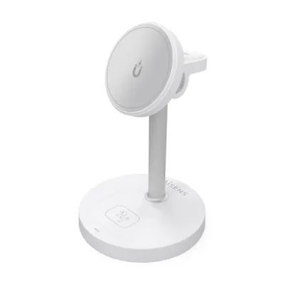 Aisens Cargador Inalámbrico 15W USB-C Qi2 para Móviles, Apple Watch y Auriculares - Blanco
