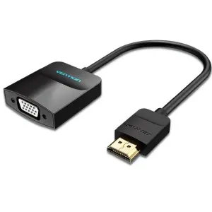 Vention Cable Conversor HDMI Macho a VGA Hembra Full HD 0.15m Conectores Oro Negro