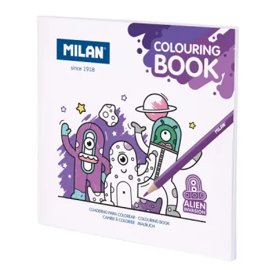 Milan Cuaderno Para Colorear Microperforado - Temática Aliens - 20 Ilustraciones