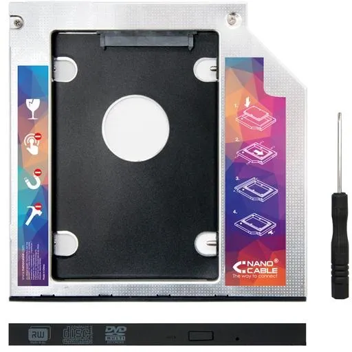 Nanocable Adaptador Disco Duro 2,5" De 7,0Mm Para Unidad Óptica Portátil De 9,5Mm