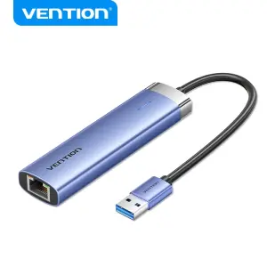 Vention Hub USB 3.0 5 en 1 con Puerto Gigabit Ethernet y Transferencia 5 Gbps - Azul