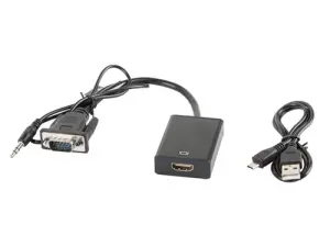 Lanberg Adaptador HDMI Tipo A a VGA D-Sub 0,2 m Negro
