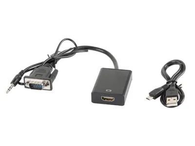 Lanberg Adaptador HDMI Tipo A a VGA D-Sub 0,2 m Negro