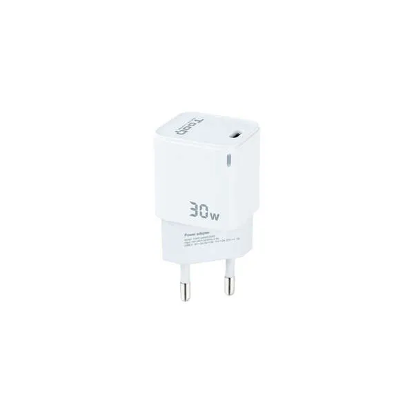 TooQ Cargador USB-C Gan PD 30W Blanco