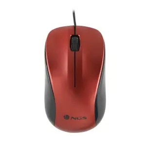 Mouse NGS Crew Red Óptico con Cable - Ergonomía y Precisión