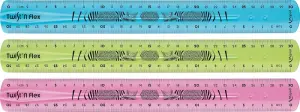 Maped Twist´n Flex Regla de Flexible 30cm - Irrompible - Doble Graduacion - Colores Aleatorios Azul, Rosa y Verde