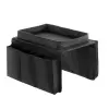 InnovaGoods Bandeja Para Sofá 2 En 1 - Organizador De Mandos Con 6 Compartimentos - 26x17cm - Color Negro