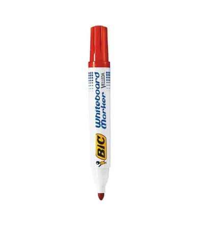 Bic Velleda 1701 Ecolutions Marcadores Para Pizarra - Punta Redonda - Trazo De 1.5 Mm - Tinta Con Base De Alcohol - Ecologico - Borrado Optimo - Color Rojo