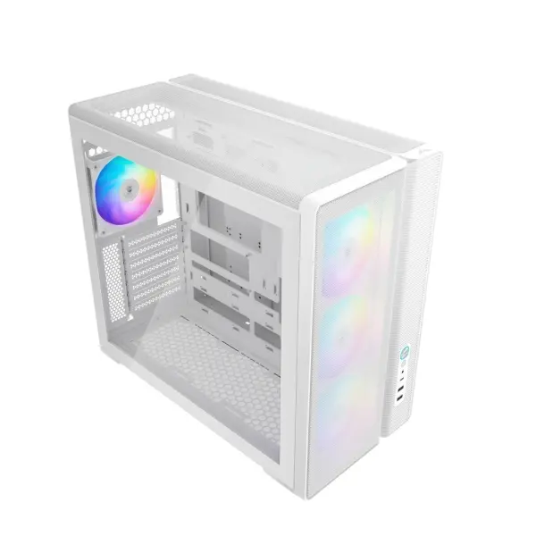 Sama S50 Caja Torre ATX Cristal Templado, 2 x USB-A 3.0, 1 x USB-C 3.2, 4 Ventiladores ARGB, Blanco