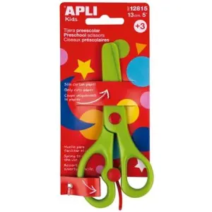 Apli Tijeras Preescolar Ambidiestras 13cm Asimétricas Verde +3 Años