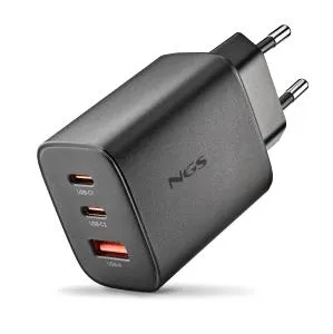 NGS Cargador USB GAN Era 65W 2xUSB-C PD 1xUSB-A Negro