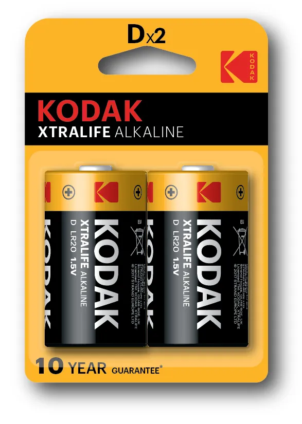 PILAS LR20 D KODAK ALCALINA XTRALIFE 2 UNIDADES (ecotasas incluidas)