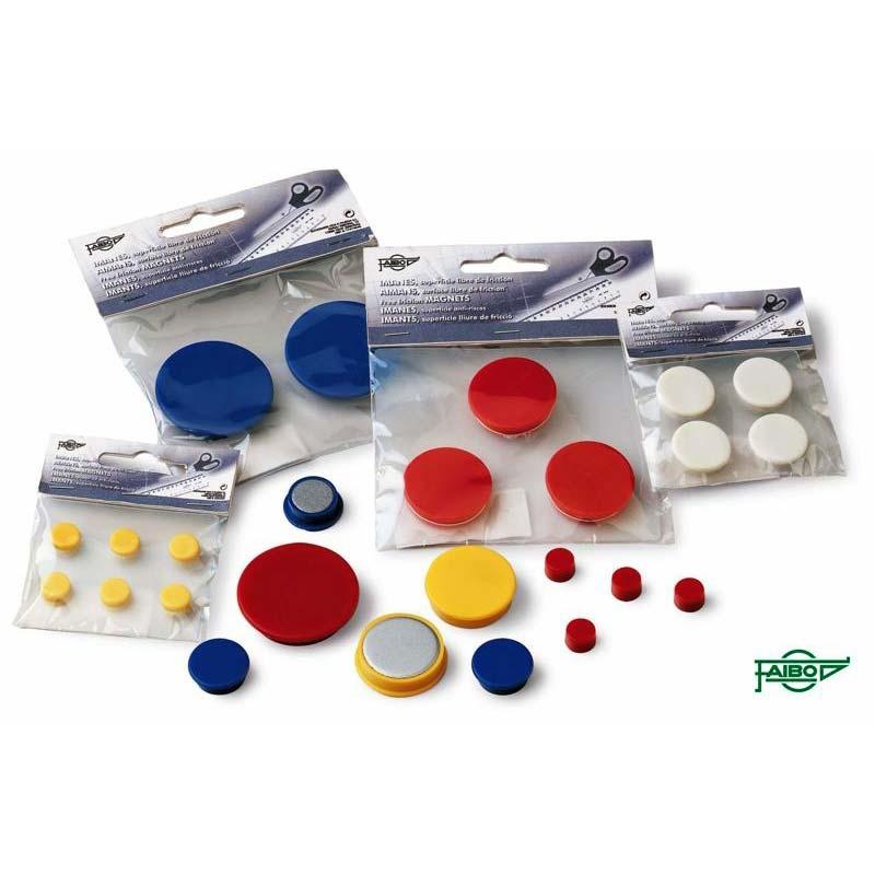 Faibo Iman Redondo Para Pizarra Magnetica 30Mm Azul De 20 Unidades