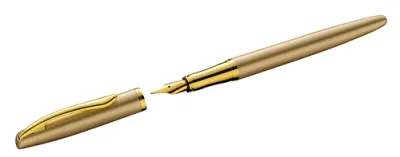 Pelikan Pluma Estilográfica Jazz Noble Elegance M Tinta Azul Color Oro Estuche De Regalo