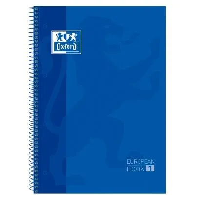 Oxford Cuaderno Espiral A4+ Cuadriculado 5x5mm 80 Hojas Tapa Dura Azul Marino