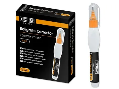 Ingraf Bolígrafo Corrector 8ml Punta Metálica Office