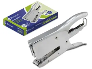 Bismark Grapadora de Tenaza Cromada 40 Hojas Diseño Ergonómico Color Plata