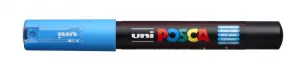Posca PC-1M Marcador de Pintura 0.7mm Punta Cónica Tinta Base Agua Color Azul Claro