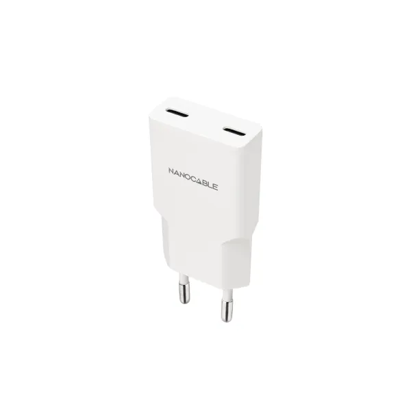 Nanocable Cargador De Pared 2Xusb-C/Pd 25W - Color Blanco