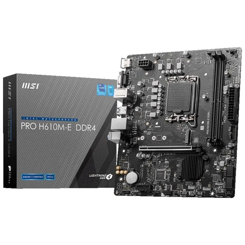 MSI PRO H610M-E M-ATX Placa Base Skt 1700, 2xDDR4 3200MHz, HDMI, VGA, LAN, 1xM.2